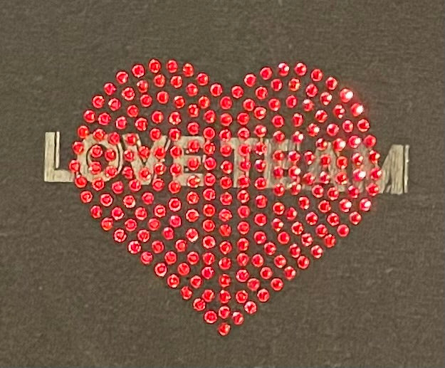 Love Team T-Shirt with Red Rhinestone Heart