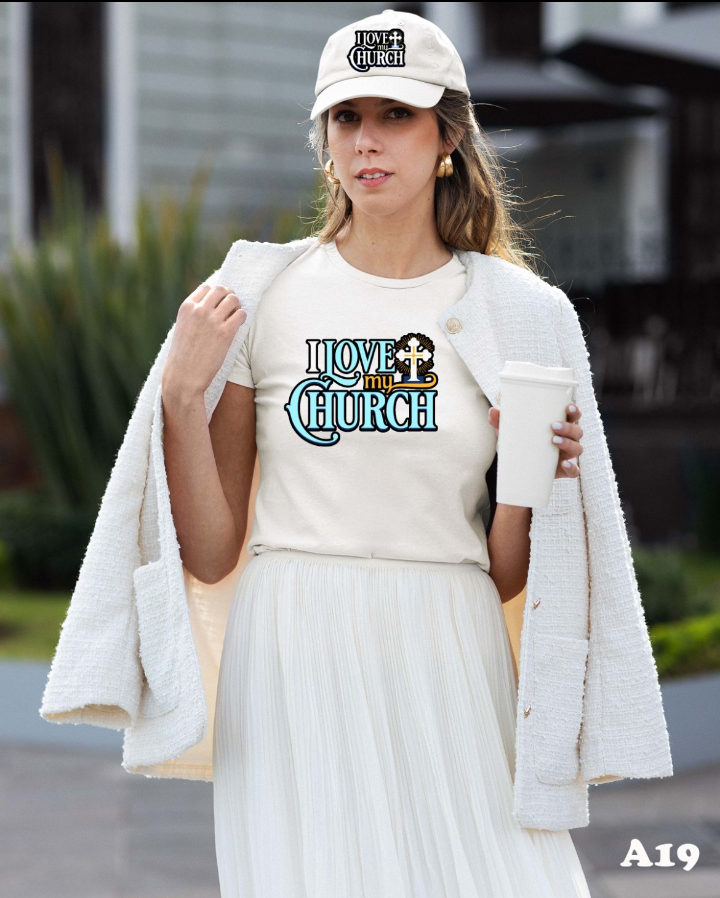 I Love My Church Love Team T-Shirt an Hat Set