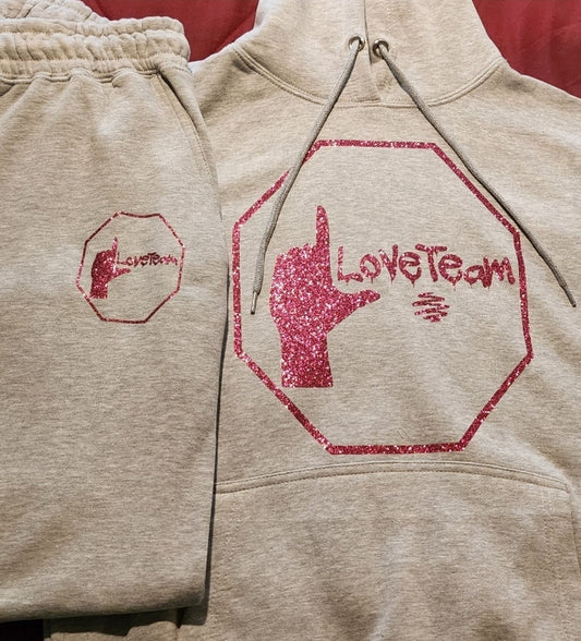 Love Team Sweatsuit With Pink Love Team Logo