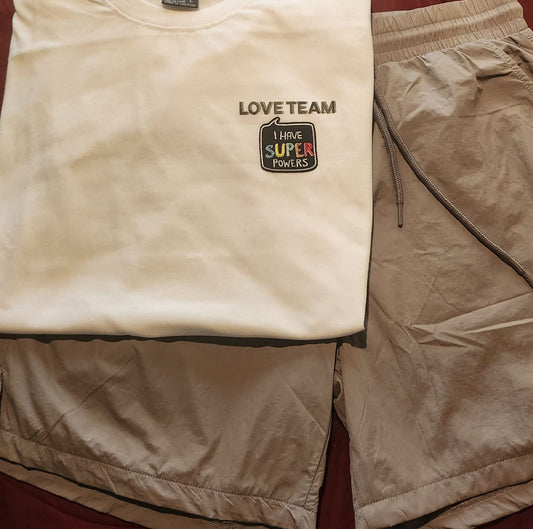 Super Power Love Team T-Shirt an Love Team Short Set